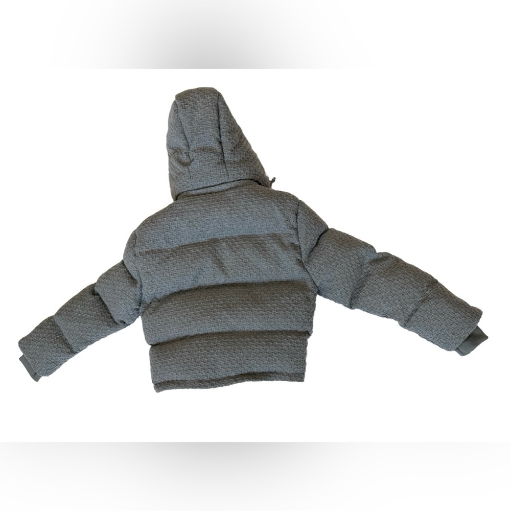 Maniere De Voir Grey Puffer Coat With Hood Size 4 - Picture 6 of 16
